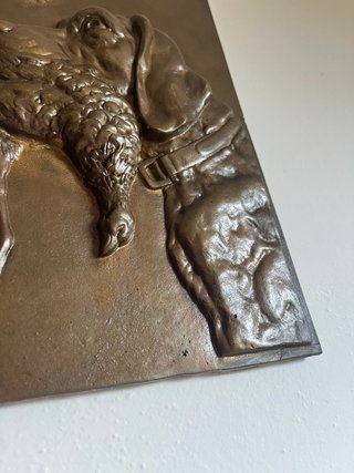 Relieve Bronce Perro con Faisán