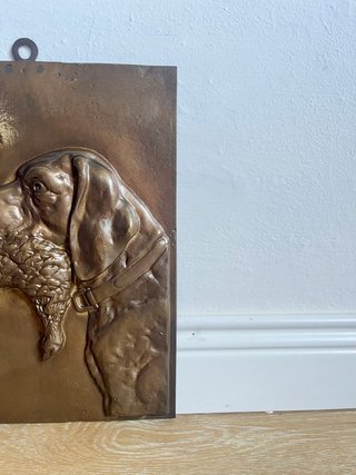 Relieve Bronce Perro con Faisán