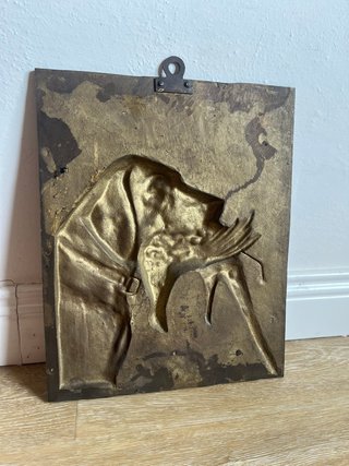 Relieve Bronce Perro con Faisán