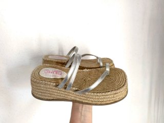 Sandalias Plataforma Gang Beige/Plata