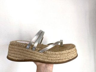 Sandalias Plataforma Gang Beige/Plata