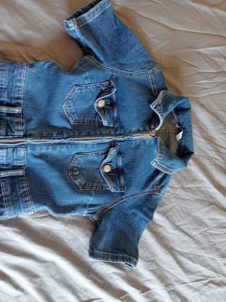 Peto vaquero largo Stradivarius manga corta