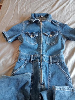 Peto vaquero largo Stradivarius manga corta
