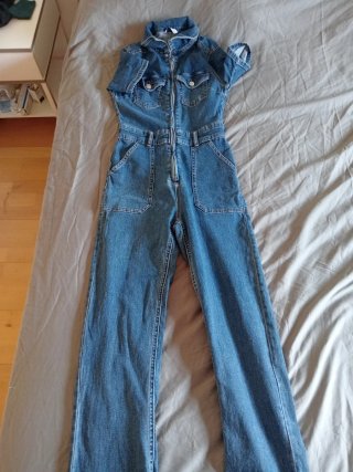 Peto vaquero largo Stradivarius manga corta