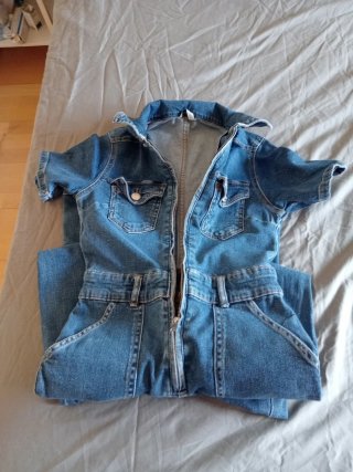 Peto vaquero largo Stradivarius manga corta
