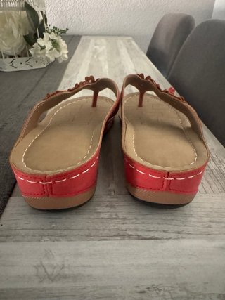 Sandalias Rojas Flores Talla 38