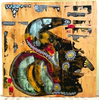 Pintura sobre madera 70x70