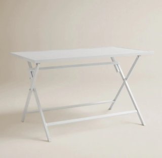 Mesa plegable blanca metal. El Corte Ingles