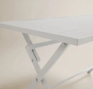 Mesa plegable blanca metal. El Corte Ingles