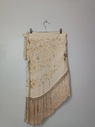 Mantón Flamenco beige