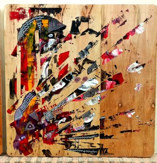 Pintura sobre madera 70x70 cm