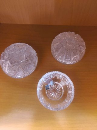 Set 3 Joyeros/Cuencos Cristal Bohemia