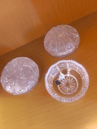 Set 3 Joyeros/Cuencos Cristal Bohemia