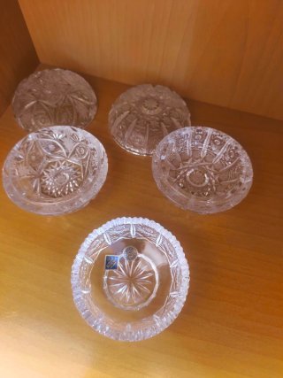 Set 3 Joyeros/Cuencos Cristal Bohemia