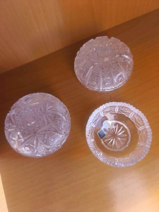 Set 3 Joyeros/Cuencos Cristal Bohemia