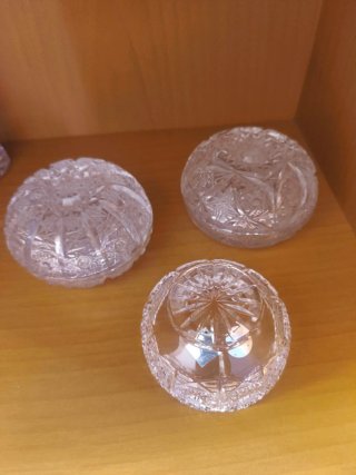Set 3 Joyeros/Cuencos Cristal Bohemia