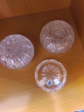 Set 3 Joyeros/Cuencos Cristal Bohemia
