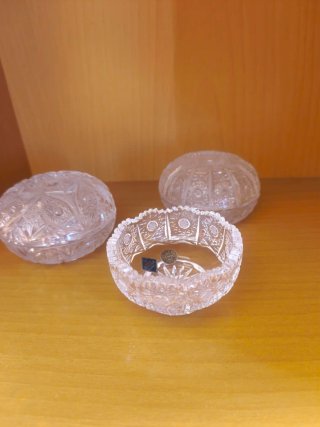 Set 3 Joyeros/Cuencos Cristal Bohemia