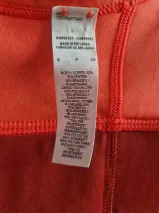 Sujetador deportivo Nike naranja y rojo
