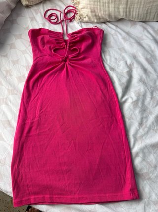 Lote Zara/Mango XS:Vestido fucsia/Vestido azul/Top