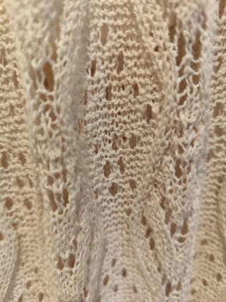 Vestido largo beige de crochet