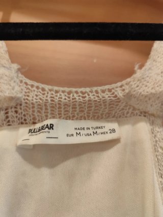 Vestido largo beige de crochet