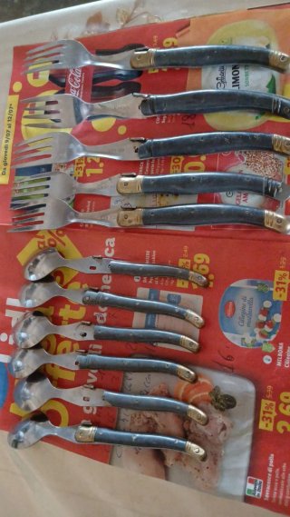 Set  Coltelli forchette cucchiai e cucciaini