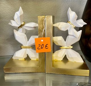 Sujetalibros Mariposa Dorados y Blancos