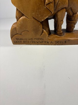 Escultura Virgen con Niño y Borrico Madera