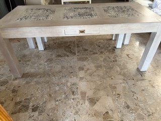 Mesa comedor madera maciza con banco