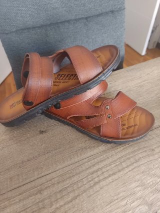 Sandalias IG FASHION Talla 44/45 Cuero Marrón.