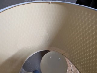 Lámpara de pie metálica pantalla beige