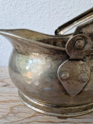Cesta antigua metal plateado