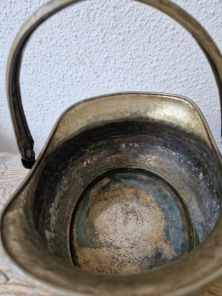 Cesta antigua metal plateado