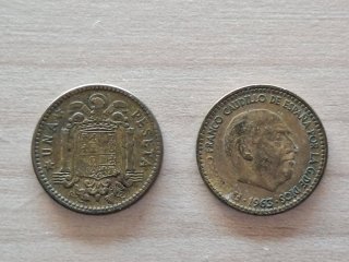 Lote 2 Monedas 1 Peseta 1963 Franco