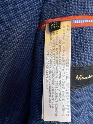 Americana Massimo Dutti lino algodón azul T54