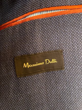 Americana Massimo Dutti lino algodón azul T54
