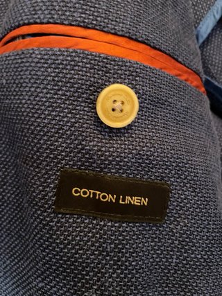 Americana Massimo Dutti lino algodón azul T54