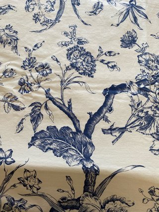 Colcha Matrimonio Estampada Azul y Beige