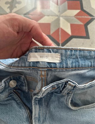 pantalon vaquero corto azul claro mango talla 42