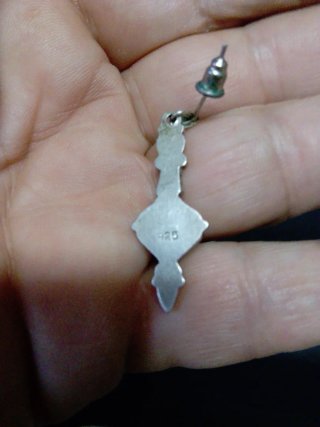 Pendientes Plata Antigua Piedra Natural Moradalos