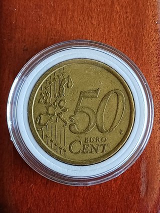 Moneda 50 céntimos Italia 2002