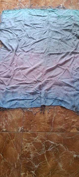 Bufanda pañuelo, degradada azul y rosa