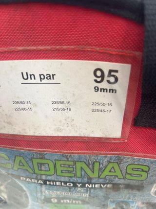 Cadenas para nieve 9mm 225/50-16