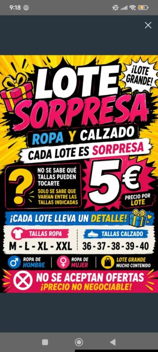 Lote sorpresa ropa y calzado 5€