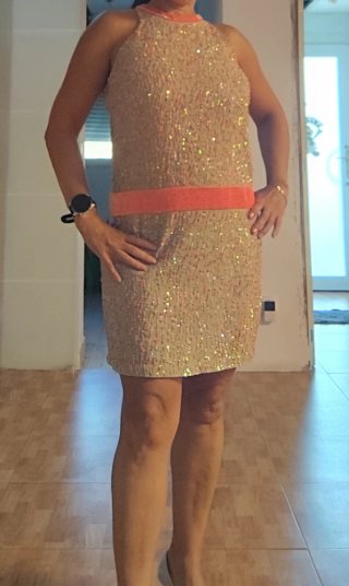 Vestido Tintoreto Talla L con pedrería