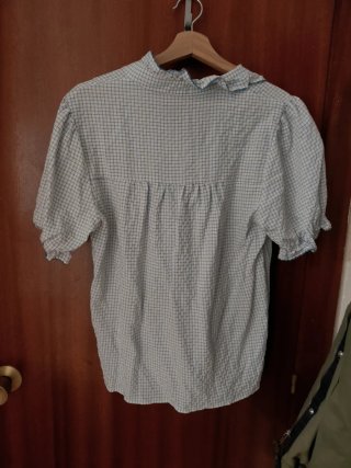 Blusa cuadros azul y blanco