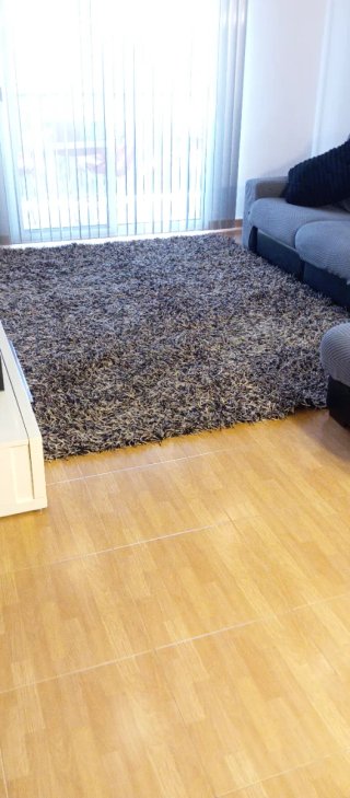 Alfombra salón poliéster gris y negro