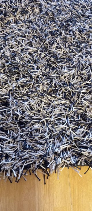 Alfombra salón poliéster gris y negro