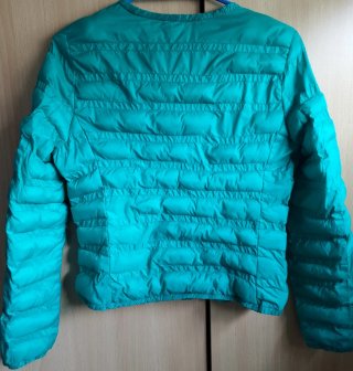 Abrigo fino niña azul turquesa